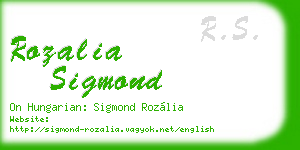 rozalia sigmond business card